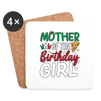 Mother Of The Birthday Girl - Coasters (set of 4) - white - Front