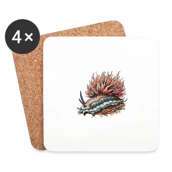 Nudibranch Sea Slug Whisperer - Coasters (set of 4) - white - Front