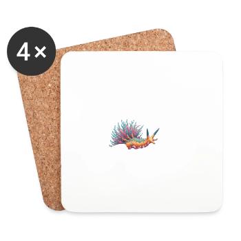 I'm not lazy, I'm energy efficient, - Coasters (set of 4) - white - Front