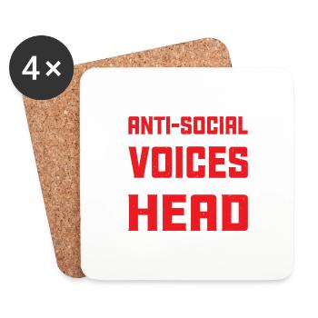 I Socialize With The Voices In My Head 2 - Untersetzer (4er-Set) - Weiß - Vorne