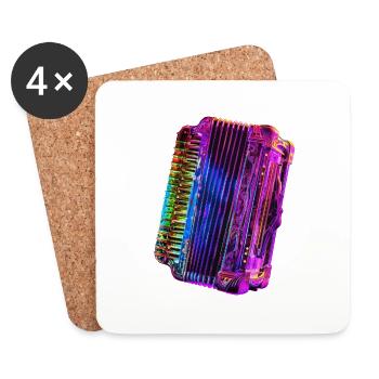 Accordéon - Dessous de verre (lot de 4) - blanc - Devant