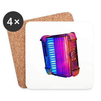accordéon - Dessous de verre (lot de 4) - blanc - Devant