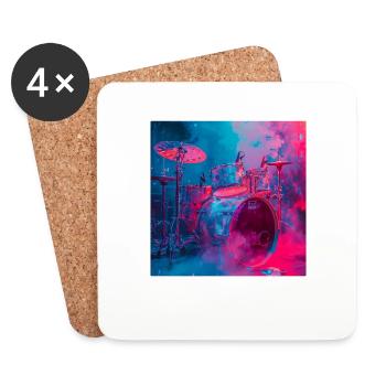 Percussion - Dessous de verre (lot de 4) - blanc - Devant