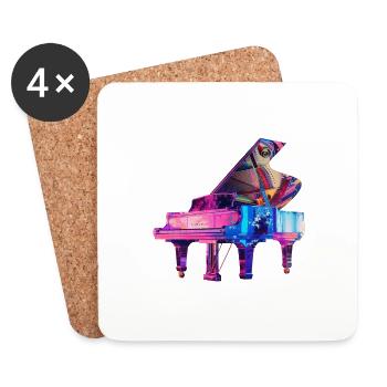 Klavier - Untersetzer (4er-Set) - Weiß - Vorne