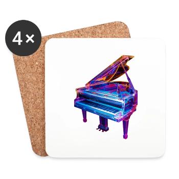 Klavier - Untersetzer (4er-Set) - Weiß - Vorne