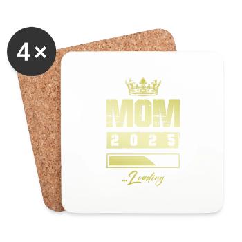 Mama 2025 Loading Mom - Untersetzer (4er-Set) - Weiß - Vorne