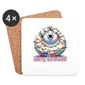 Polar Bear Polar Bear Christmas Merry Christmas - Coasters (set of 4) - white - Front