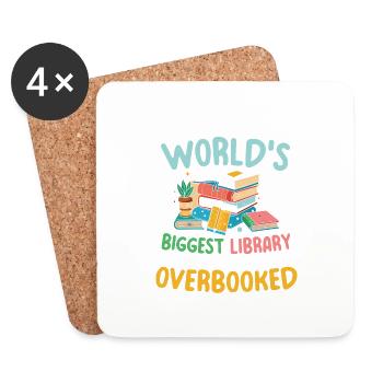 World’s Biggest Library But It Was Overbooked - Untersetzer (4er-Set) - Weiß - Vorne