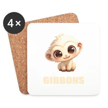 Gibbons Gibbon - Coasters (set of 4) - white - Front