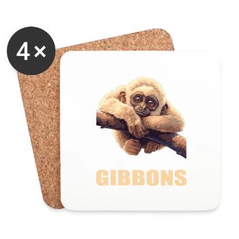 Gibbons Gibbon - Untersetzer (4er-Set) - Weiß - Vorne