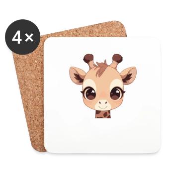 Giraffen Giraffe - Untersetzer (4er-Set) - Weiß - Vorne