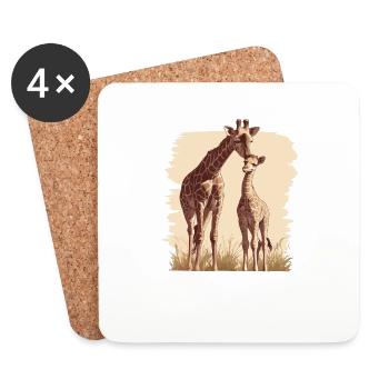 Giraffen Giraffe - Untersetzer (4er-Set) - Weiß - Vorne