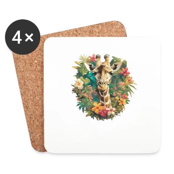 Giraffen Giraffe - Untersetzer (4er-Set) - Weiß - Vorne