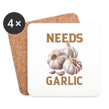 Needs More Garlic - Untersetzer (4er-Set) - Weiß - Vorne