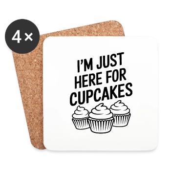 Cupcake Saying Cupcakes Funny Cupcake Gift - Coasters (set of 4) - white - Front