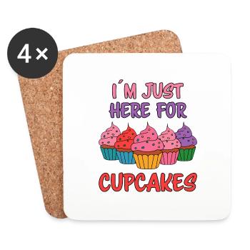 Cupcake Dire Cupcakes Drôle Cupcake Cadeau - Dessous de verre (lot de 4) - blanc - Devant