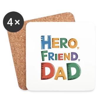 MEIN HELD MEIN FREUND MEIN VATER - Untersetzer (4er-Set) - Weiß - Vorne