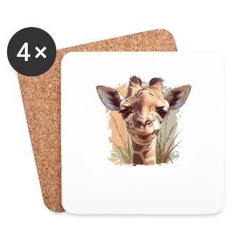 Giraffen Giraffe - Untersetzer (4er-Set) - Weiß - Vorne