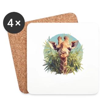 Giraffen Giraffe - Untersetzer (4er-Set) - Weiß - Vorne