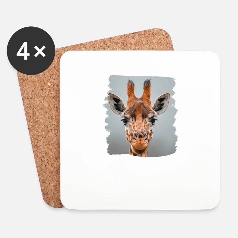 Giraffen Giraffe - Untersetzer (4er-Set) - Weiß