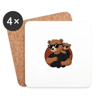 Papa Bear - Untersetzer (4er-Set) - Weiß - Vorne
