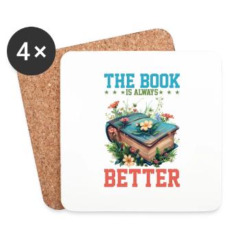 The Book Is Always Better - Untersetzer (4er-Set) - Weiß - Vorne