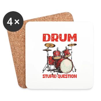 To Drum Or Not To Drum What A Stupid Question - Untersetzer (4er-Set) - Weiß - Vorne