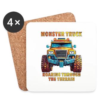 TRUCK ROARING THROUGH THE TERRAIN - Untersetzer (4er-Set) - Weiß - Vorne