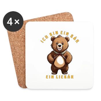 I'M A BEAR, A SWEETHEART - Coasters (set of 4) - white - Front