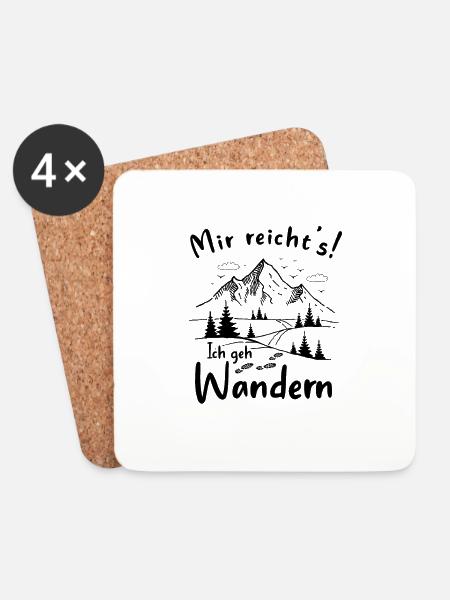 Mir Reichts Ich Geh Wandern - Untersetzer (4er-Set) - Weiß