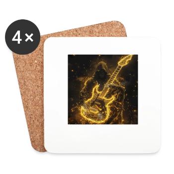 Gitarre - Untersetzer (4er-Set) - Weiß - Vorne