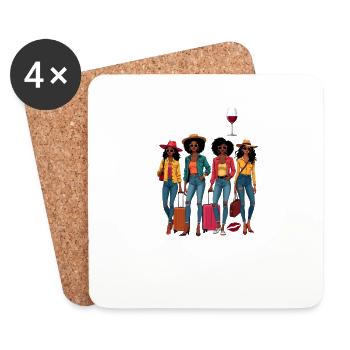 Oh Sip It's A Girls Trip 2025 - Untersetzer (4er-Set) - Weiß - Vorne