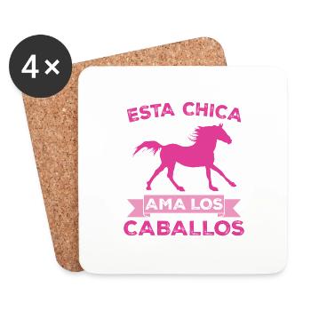 This girl loves horses - Coasters (set of 4) - white - Front