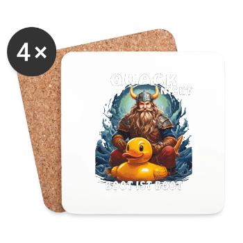 VIKING DUCK QUACK PAS BATEAU EST BATEAU - Dessous de verre (lot de 4) - blanc - Devant