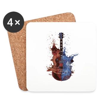 Gitarre - Untersetzer (4er-Set) - Weiß - Vorne