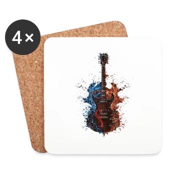 Gitarre - Untersetzer (4er-Set) - Weiß - Vorne