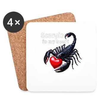 Scorpio in my heart - Untersetzer (4er-Set) - Weiß - Vorne
