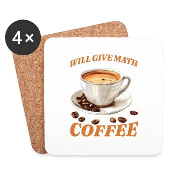 Will Give Math Advice For Coffee 2 - Untersetzer (4er-Set) - Weiß - Vorne