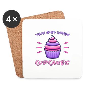 Cupcake Spruch Cupcakes Lustiges Cupcake Geschenk - Untersetzer (4er-Set) - Weiß - Vorne