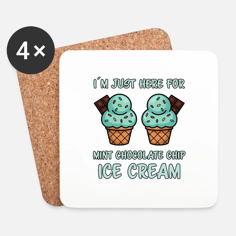 Schoko Minz Eis Spruch Lustiges Minz Eis Geschenk - Untersetzer (4er-Set) - Weiß