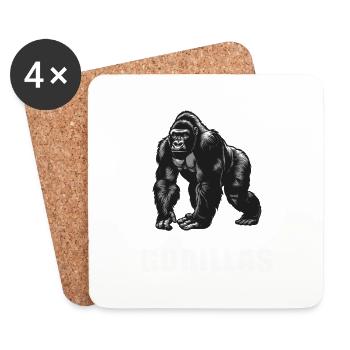 Gorilles Gorilles - Dessous de verre (lot de 4) - blanc - Devant
