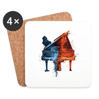 Klavier - Untersetzer (4er-Set) - Weiß - Vorne