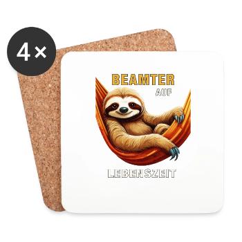 SLOTH CIVIL SERVANT FOR LIFE - Coasters (set of 4) - white - Front