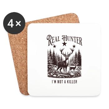chasseur homme - Dessous de verre (lot de 4) - blanc - Devant