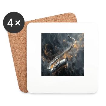 Saxophon - Untersetzer (4er-Set) - Weiß - Vorne