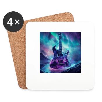 Gitarre - Untersetzer (4er-Set) - Weiß - Vorne