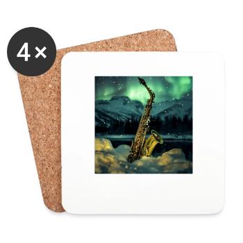 Saxophon - Untersetzer (4er-Set) - Weiß - Vorne