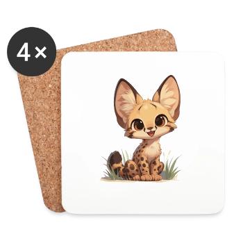 Servale Serval - Coasters (set of 4) - white - Front