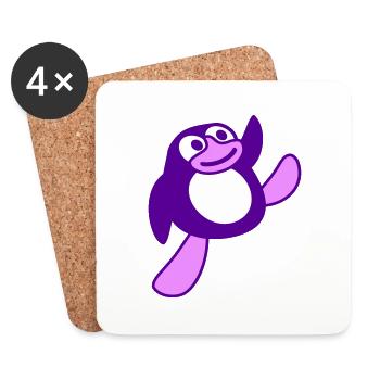 Pinguin Breakdance Glücklich Tanzen Party DJ Musik - Untersetzer (4er-Set) - Weiß - Vorne