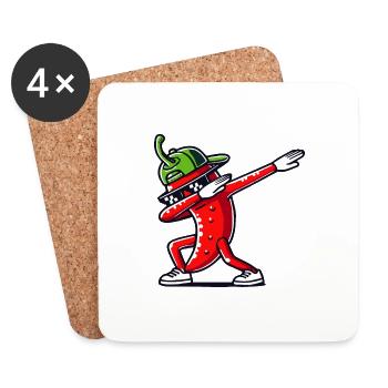 Cool Dabbing Hot Chili Pepper - Coasters (set of 4) - white - Front